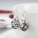 Wholesale Popular 925 Sterling Silver round ball dangle earring delicate butterfly zircon Earrings For Women Banquet fine gift TGSLE151 3 small