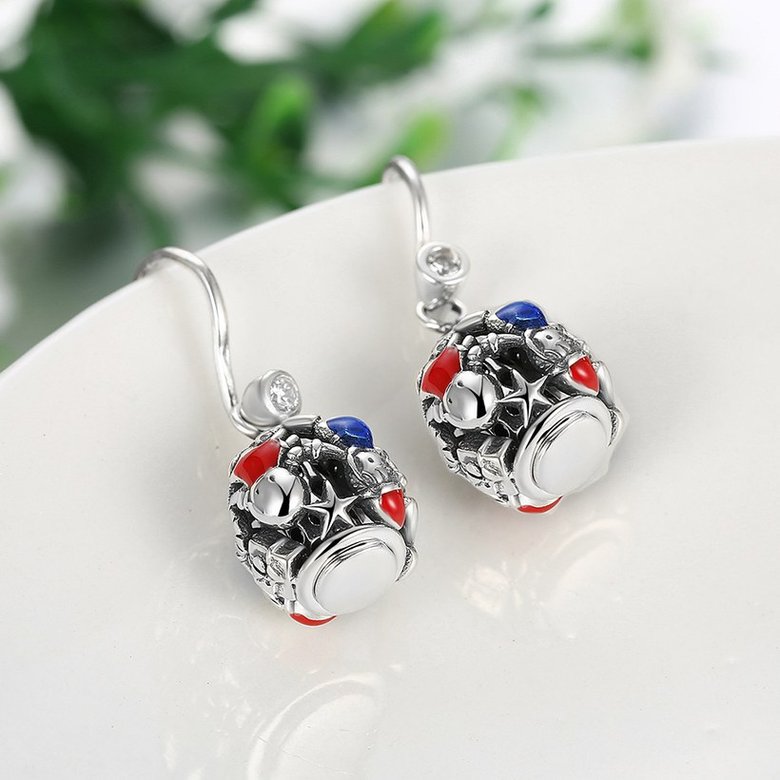 Wholesale Creative 925 Sterling Silver round ball dangle earring high quality Earrings For Women Banquet fine gift TGSLE152 2