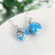 Wholesale Bohemian style popular 925 Sterling Silver round ball dangle earring blue Earrings For Women Banquet fine gift TGSLE153 2 small