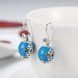Wholesale Bohemian style popular 925 Sterling Silver round ball dangle earring blue Earrings For Women Banquet fine gift TGSLE153 3 small