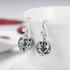 Wholesale Popular 925 Sterling Silver round ball dangle earring delicate hollow out leaf Earrings For Women Banquet fine gift TGSLE154 3 small