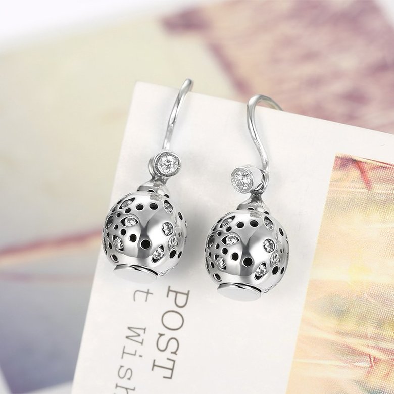 Wholesale Popular 925 Sterling Silver round ball dangle earring vintage flower Earrings For Women Banquet fine gift TGSLE157 1