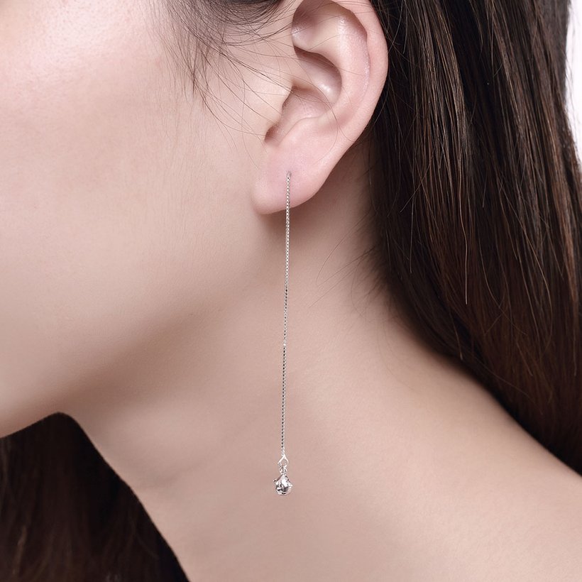 Wholesale Temperament Long Earrings for Women Party Jewelry Shiny CZ Stone Dangle Earrings Birthday Anniversary Gifts  TGSLE186 3