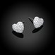 Wholesale jewelry China Girls Cute Heart Stud Earrings White Gold Filled Brilliant White Zircon Austrian Crystal earrings TGSLE202 1 small