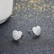 Wholesale jewelry China Girls Cute Heart Stud Earrings White Gold Filled Brilliant White Zircon Austrian Crystal earrings TGSLE202 2 small