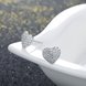 Wholesale jewelry China Girls Cute Heart Stud Earrings White Gold Filled Brilliant White Zircon Austrian Crystal earrings TGSLE202 3 small