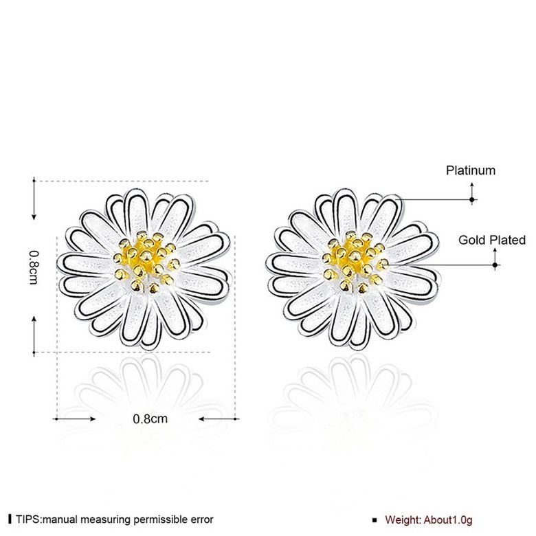 Wholesale New Fashion Sterling Earrings Female Daisy Chrysanthemum Earrings Korean Fresh Sun Flower Jewelry New Product Launch TGSLE206 0