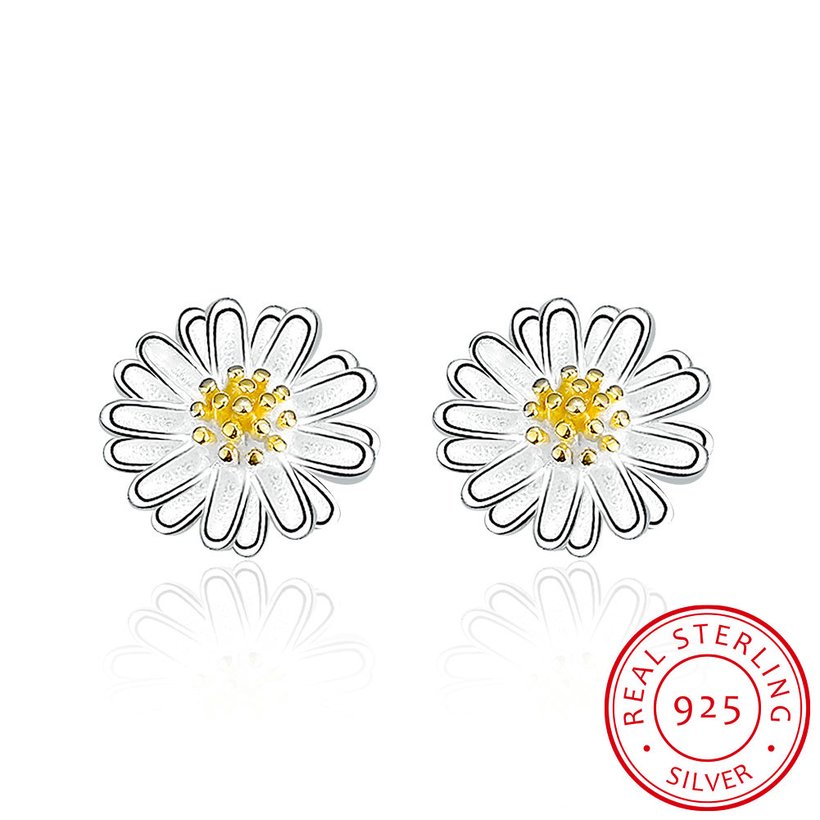 Wholesale New Fashion Sterling Earrings Female Daisy Chrysanthemum Earrings Korean Fresh Sun Flower Jewelry New Product Launch TGSLE206 5