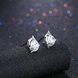 Wholesale Hot wholesale jewelry Fashion romantic 925 Sterling Silver Stud Earrings High Quality Woman Jewelry cute shiny Zircon Earrings TGSLE012 1 small