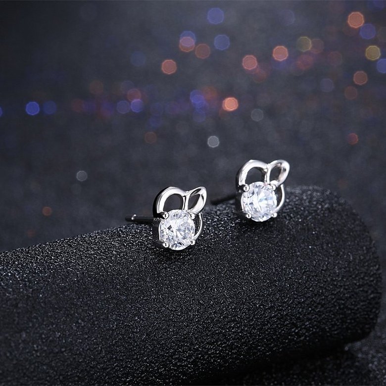 Wholesale Hot wholesale jewelry Fashion romantic 925 Sterling Silver Stud Earrings High Quality Woman Jewelry cute shiny Zircon Earrings TGSLE030 1