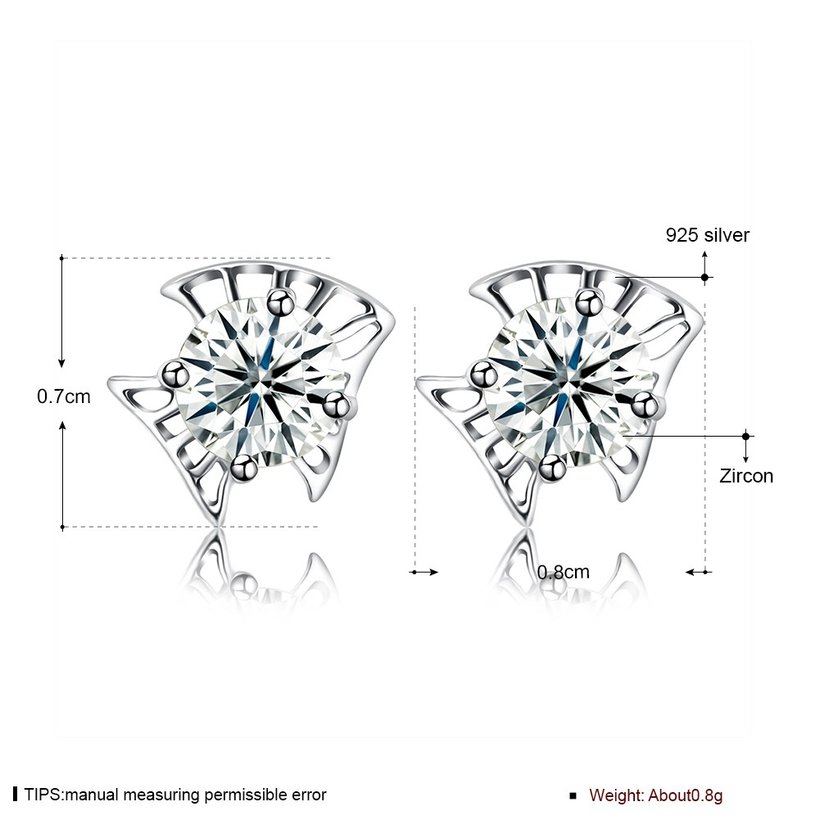 Wholesale China fashion jewelry unique 925 Sterling Silver Earrings High Quality for Woman cute little fish shiny Zircon Hot Sale Earrings TGSLE034 5