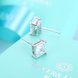 Wholesale Luxury Female White Zircon Stone Earrings S925 Sterling Silver Crystal square Stud Earrings For Women Vintage Wedding Jewelry TGSLE048 2 small