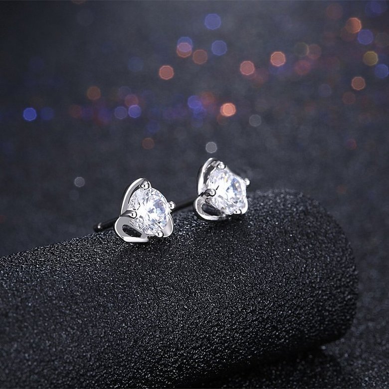 Wholesale Luxury Female Flower Small Stud Earrings Real 925 Sterling Silver Earrings Trendy Crystal Stone Wedding Earrings For Women TGSLE050 1
