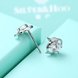 Wholesale Creative Luxury Female Small Stud Earrings Real 925 Sterling Silver Earrings Trendy shinny Crystal Stone Wedding Earrings  TGSLE053 4 small