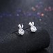 Wholesale Fashion Creative Female Small Stud Earrings 925 Sterling Silver delicate shinny Crystal Earrings Wedding party jewelry wholesale TGSLE062 1 small