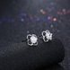 Wholesale New Korean Style Creative flower Earrings 925 Sterling Silver delicate shinny zircon Earrings Wedding jewelry wholesale China TGSLE070 1 small