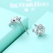 Wholesale Trendy Creative Female Small Stud Earrings 925 Sterling Silver delicate shinny Crystal Earrings Wedding party jewelry wholesale TGSLE073 4 small