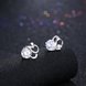 Wholesale Creative Female geometry Stud Earrings 925 Sterling Silver delicate shinny zircon Earrings Wedding party jewelry wholesale TGSLE075 1 small