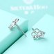 Wholesale Creative Female geometry Stud Earrings 925 Sterling Silver delicate shinny zircon Earrings Wedding party jewelry wholesale TGSLE075 4 small