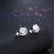 Wholesale Simple Fashion AAA Zircon Crystal crescent Small Stud Earrings Wedding 925 Sterling Silver Earring for Women Girls Jewelry Gift TGSLE078 1 small