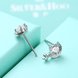 Wholesale Simple Fashion AAA Zircon Crystal crescent Small Stud Earrings Wedding 925 Sterling Silver Earring for Women Girls Jewelry Gift TGSLE078 4 small