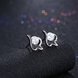 Wholesale Trendy Creative Female Small Stud Earrings 925 Sterling Silver delicate shinny Crystal Earrings Wedding party jewelry wholesale TGSLE079 1 small