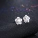 Wholesale New Arrival Jewelry 925 Sterling Silver sakura Flower Zircon Crystal Stud Earrings for Women Girl wholesale jewelry TGSLE082 1 small