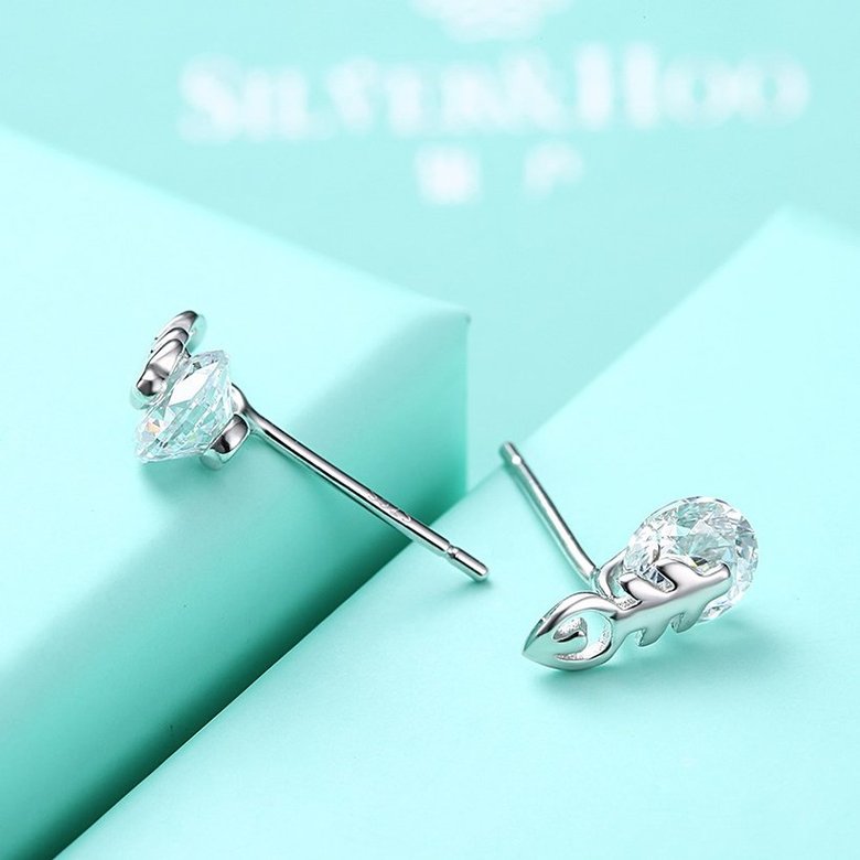 Wholesale Fashion delicate 925 Sterling Silver Jewelry Shine AAA Zircon Earrings For Women Girls New Gift Banquet Wedding TGSLE083 4