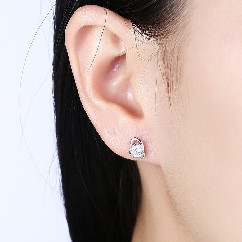 Wholesale Trendy Creative Female Stud Earrings 925 Sterling Silver delicate shinny Crystal Earrings Wedding party jewelry wholesale China TGSLE084 0