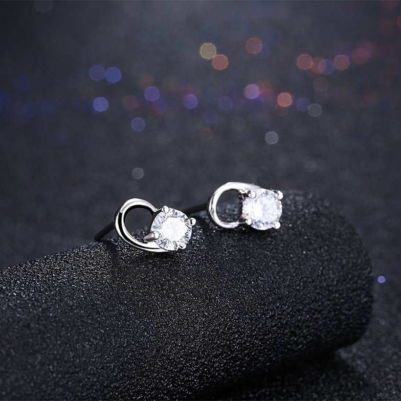 Wholesale Trendy Creative Female Stud Earrings 925 Sterling Silver delicate shinny Crystal Earrings Wedding party jewelry wholesale China TGSLE087 1