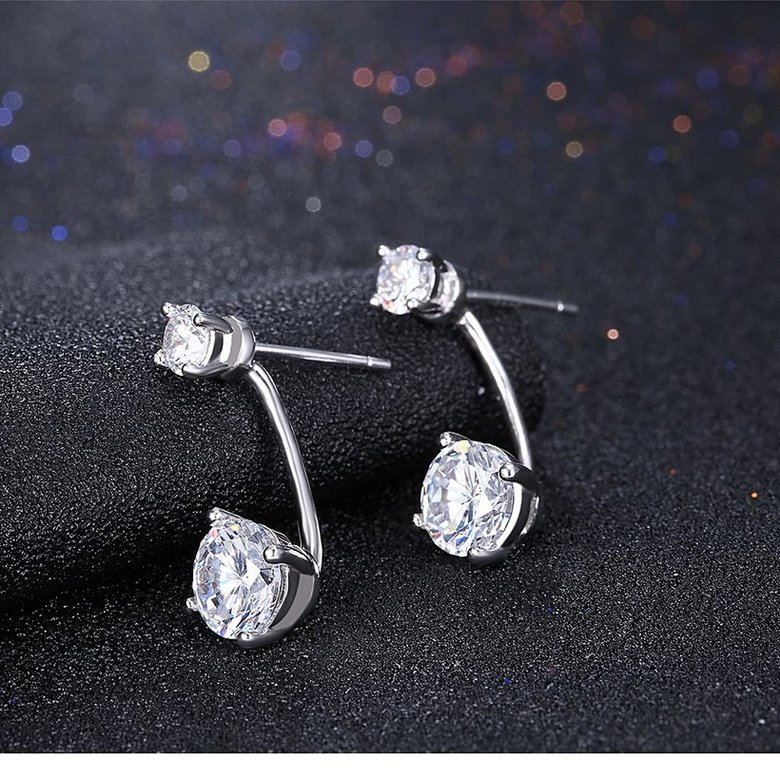 Wholesale Fashion delicate 925 Sterling Silver Four Claws Jewelry Shine AAA Zircon Earrings For Women Girls New Gift Banquet Wedding TGSLE098 1