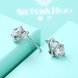 Wholesale Trendy Creative Female Stud Earrings 925 Sterling Silver delicate shinny Crystal Earrings Wedding party jewelry wholesale China TGSLE104 4 small
