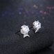 Wholesale Simple Fashion AAA Zircon Crystal Round Small Stud Earrings Wedding 925 Sterling Silver Earring for Women Girls Jewelry Gift TGSLE105 1 small