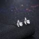 Wholesale Creative moon and stars Stud Earrings 925 Sterling Silver delicate shinny Crystal Earrings Wedding party jewelry  TGSLE107 1 small