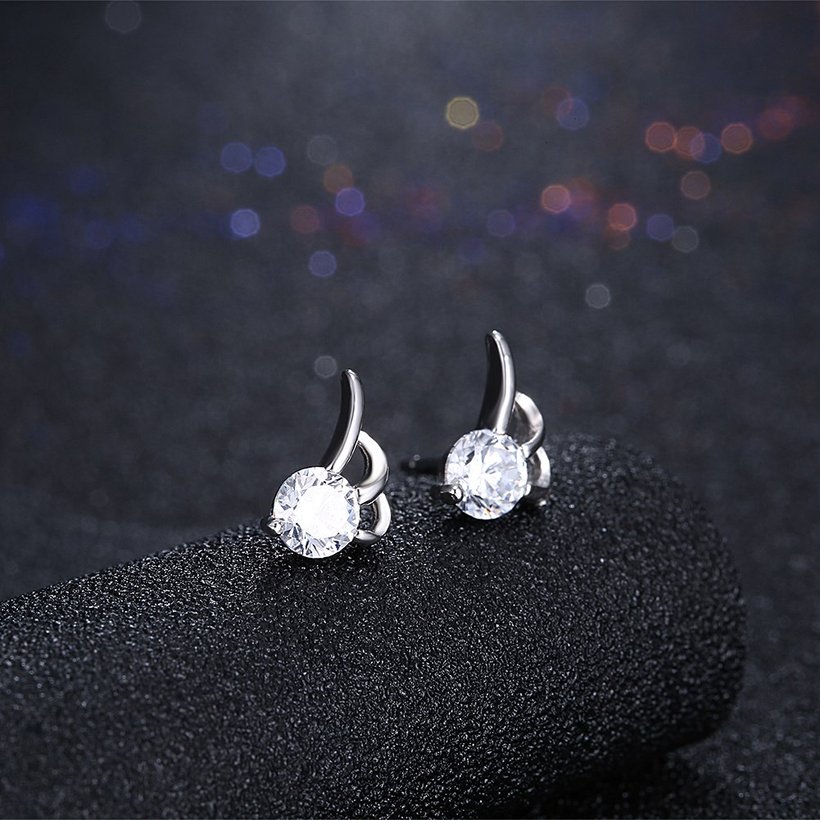 Wholesale Trendy Creative Female Stud Earrings 925 Sterling Silver delicate shinny Crystal Earrings Wedding party jewelry wholesale China TGSLE110 1