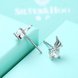 Wholesale Trendy Creative Female Stud Earrings 925 Sterling Silver delicate shinny Crystal Earrings Wedding party jewelry wholesale China TGSLE113 4 small