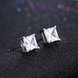 Wholesale Classical  Female square Crystal Zircon Stone Earrings Fashion Silver Color Jewelry Vintage Stud Earrings For Women TGSLE114 1 small