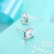 Wholesale Classical  Female square Crystal Zircon Stone Earrings Fashion Silver Color Jewelry Vintage Stud Earrings For Women TGSLE114 2 small