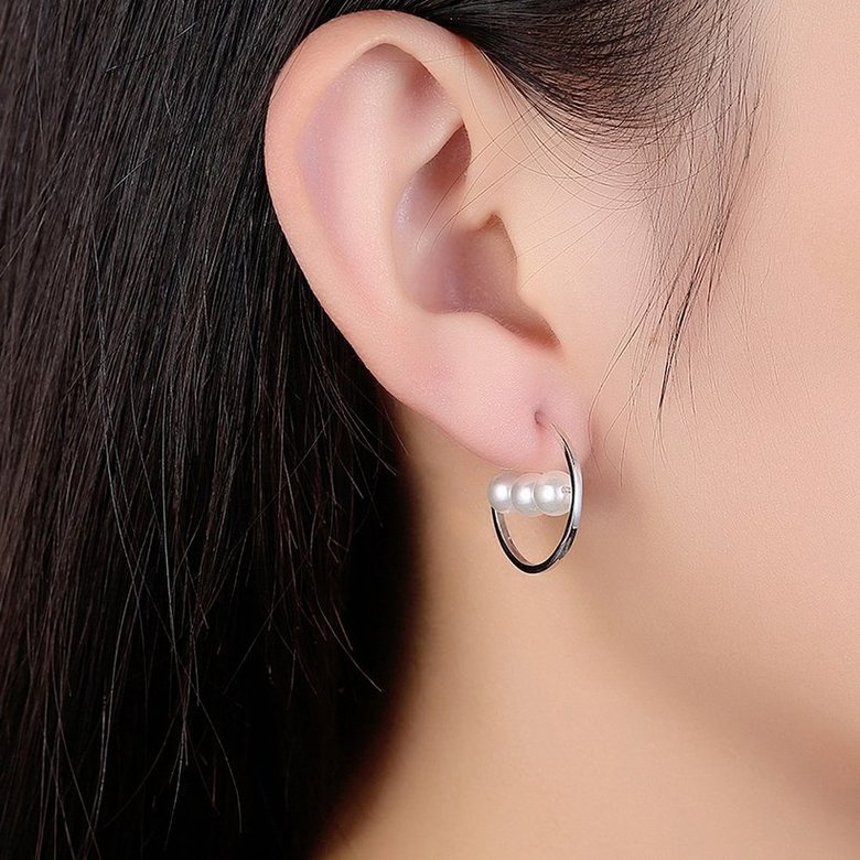 Wholesale New Korean Simple Design Twisted Pearl Earring 925 Sterling Silver Geometric Irregular Earrings for Women Girls Jewelry TGSLE126 0