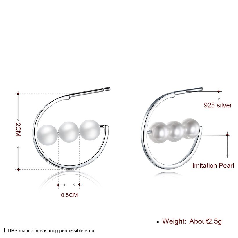 Wholesale New Korean Simple Design Twisted Pearl Earring 925 Sterling Silver Geometric Irregular Earrings for Women Girls Jewelry TGSLE126 5
