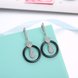 Wholesale Fashion Black circle Ceramic Stud Earrings For Women with AAA Round Zirconia dangle Earring fine Girl gift TGSLE176 3 small