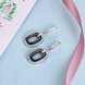 Wholesale Fashion Black square Ceramic Stud Earrings For Women with AAA shinny square Zirconia dangle Earring fine Girl gift TGSLE179 2 small