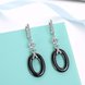 Wholesale Fashion Black circle Ceramic dangle Earrings For Women with AAA shinny Zirconia dangle Earring fine Girl gift TGSLE187 3 small