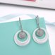 Wholesale Trendy jewelry China white circle Ceramic Stud Earrings For Women with AAA shinny circle Zirconia dangle Earring fine Girl gift TGSLE193 3 small
