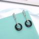 Wholesale Fashion Black circle Ceramic Earrings For Women with AAA shinny circle Zirconia dangle Earring fine Girl gift TGSLE195 3 small