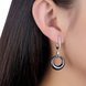 Wholesale Fashion Black circle Ceramic Stud Earrings For Women 925 Sterling Silver zircon dangle Earring fine Girl gift TGSLE199 0 small