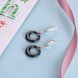 Wholesale Fashion Black circle Ceramic Stud Earrings For Women 925 Sterling Silver zircon dangle Earring fine Girl gift TGSLE199 2 small