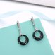 Wholesale Fashion Black circle Ceramic Stud Earrings For Women 925 Sterling Silver zircon dangle Earring fine Girl gift TGSLE199 3 small