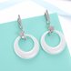 Wholesale Fashion white circle Ceramic Earrings For Women 925 Sterling Silver zircon dangle Earring fine Girl gift TGSLE209 3 small