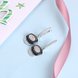 Wholesale Trendy jewelry China black square Ceramic Stud Earrings For Women with AAA shinny Zirconia dangle Earring fine Girl gift TGSLE214 2 small